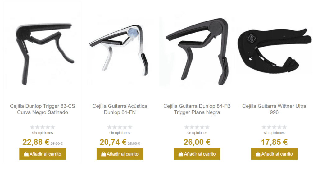 cejillas accesorios para la guitarra