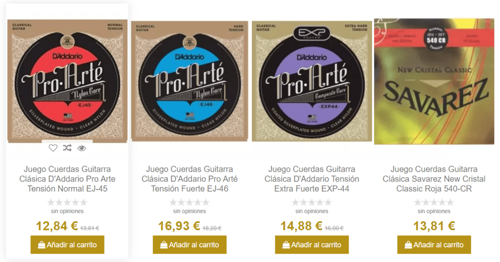 juegos de cuerdas accesorios para guitarra