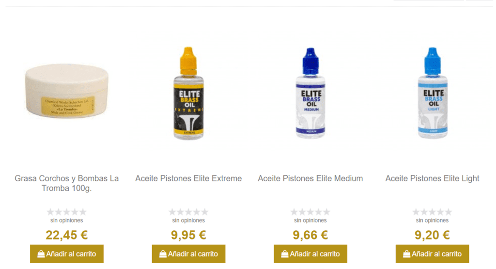 aceites y grasa para trompas